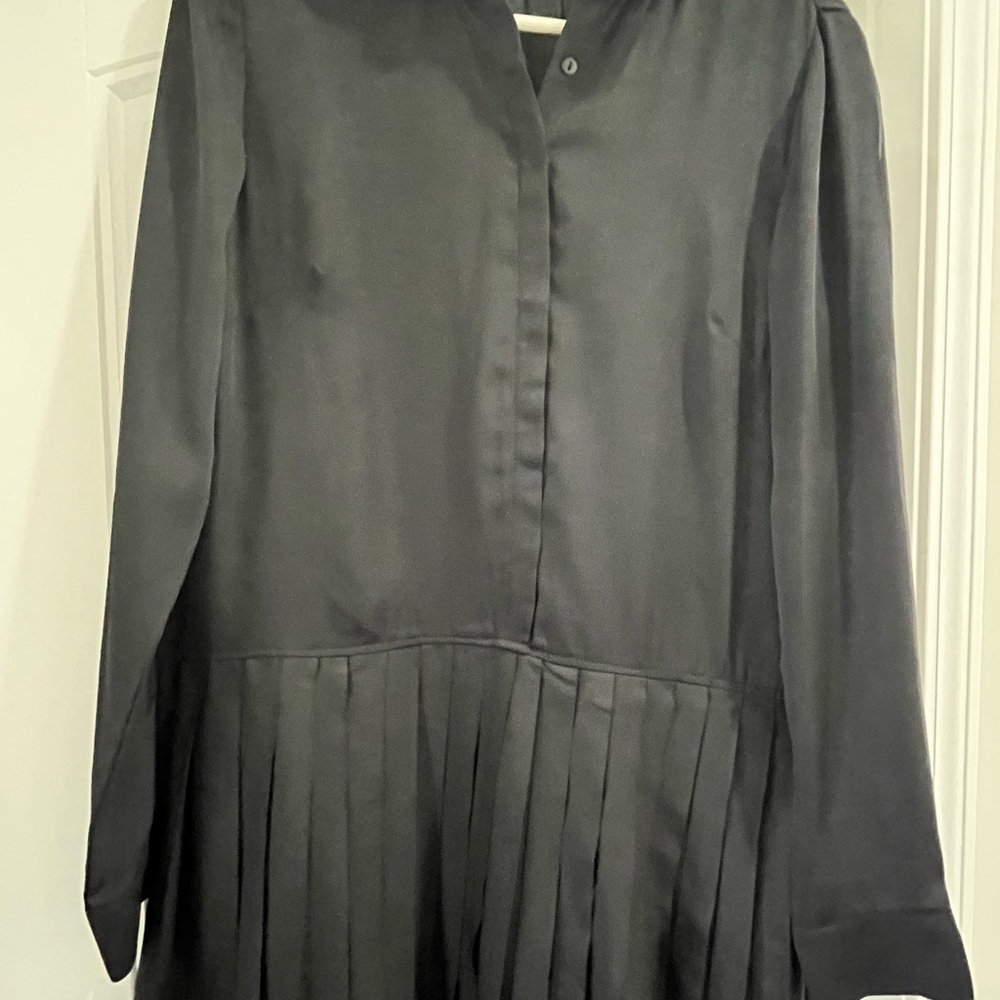 Elegant Black Pleated Dress